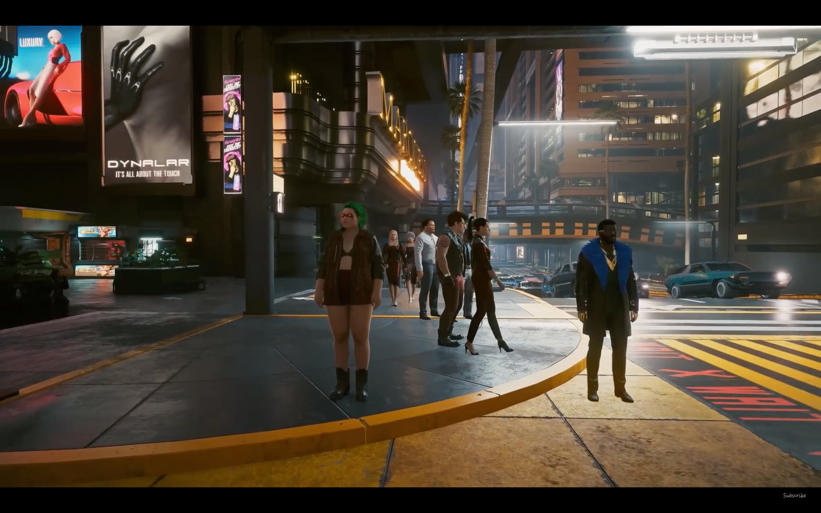 NPC chuẩn bị băng qua đường trong Cyberpunk 2077