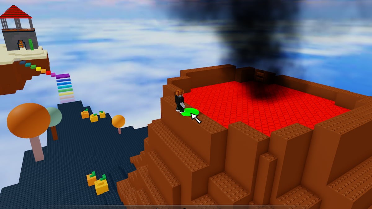 Núi lửa trong sự kiện Roblox Classic nơi tìm số màu xanh lá