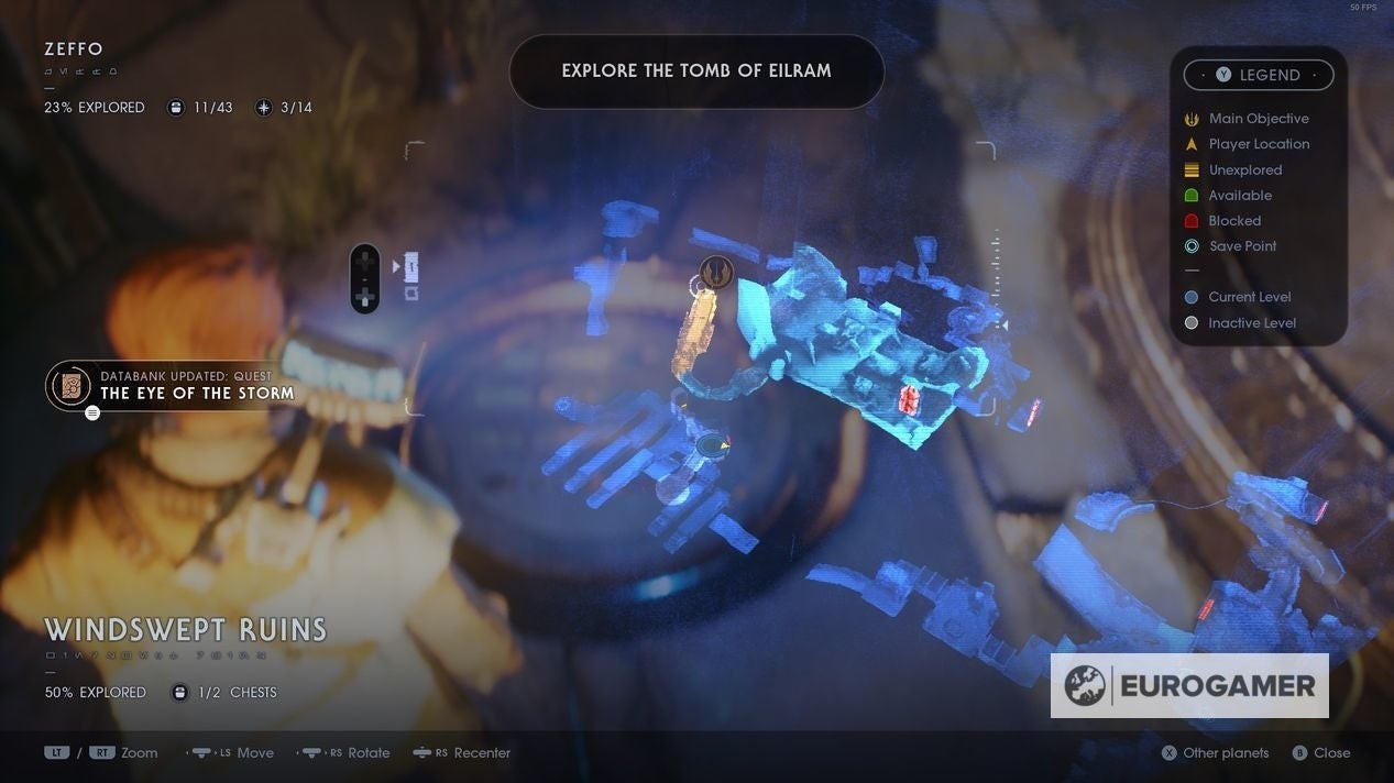 Nút bấm kích hoạt thang máy và mở khóa Encrypted Log 'Tomb of Eilram'