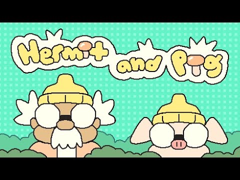 Ông lão và chú heo đang phiêu lưu trong khu rừng của game Hermit and Pig