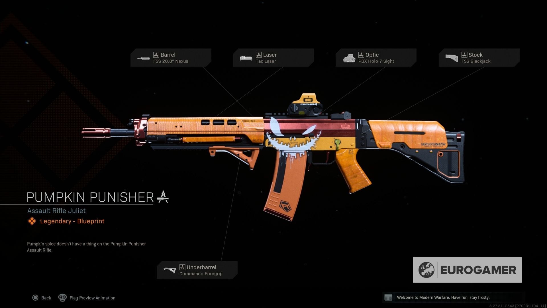 Phần thưởng cuối cùng Pumpkin Punisher Blueprint trong sự kiện Warzone Trick or Treat