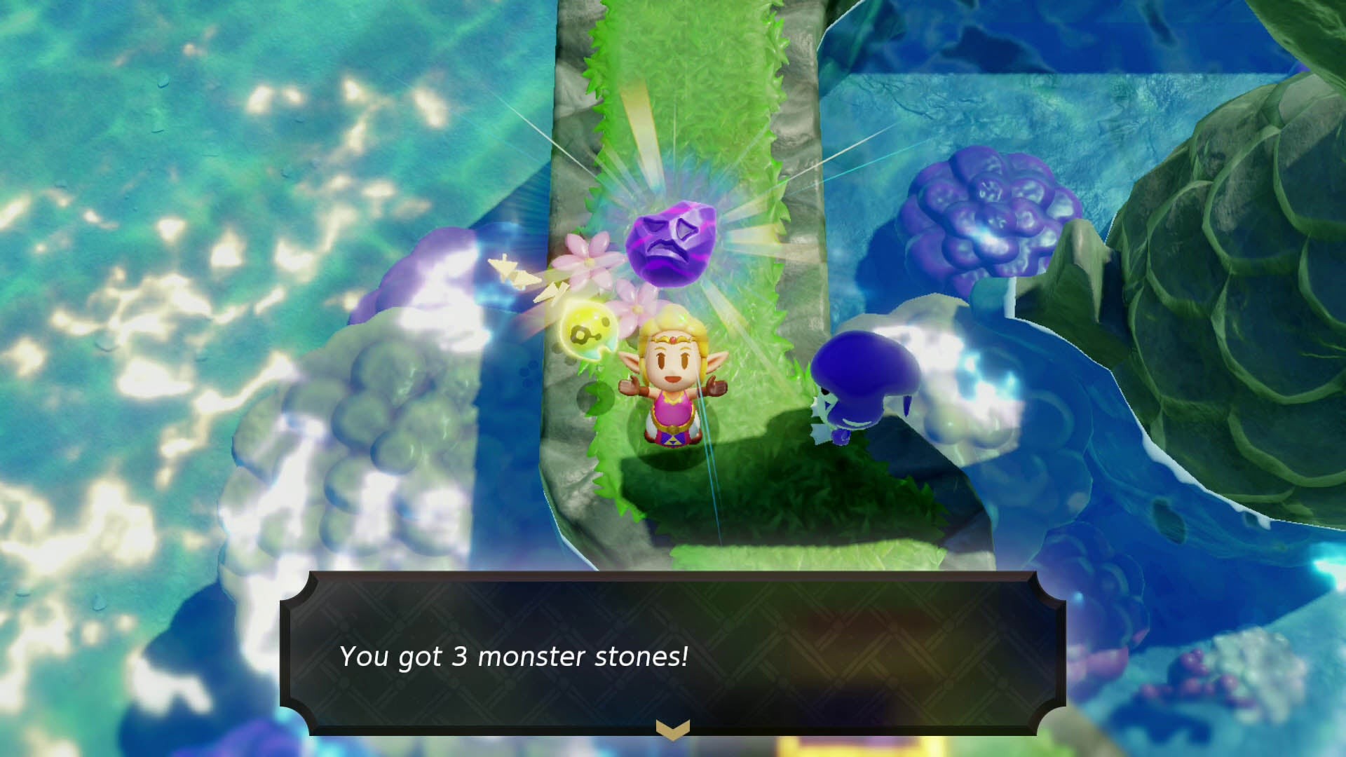 Phần thưởng Đá Quái Vật (Monster Stone) nhận được sau khi hoàn thành nhiệm vụ trong Zelda Echoes of Wisdom