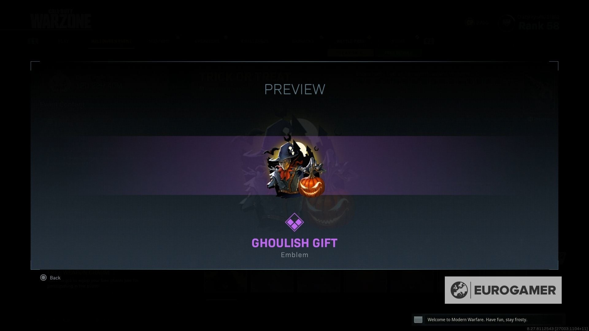 Phần thưởng Ghoulish Gift tại Port - Warzone Trick or Treat