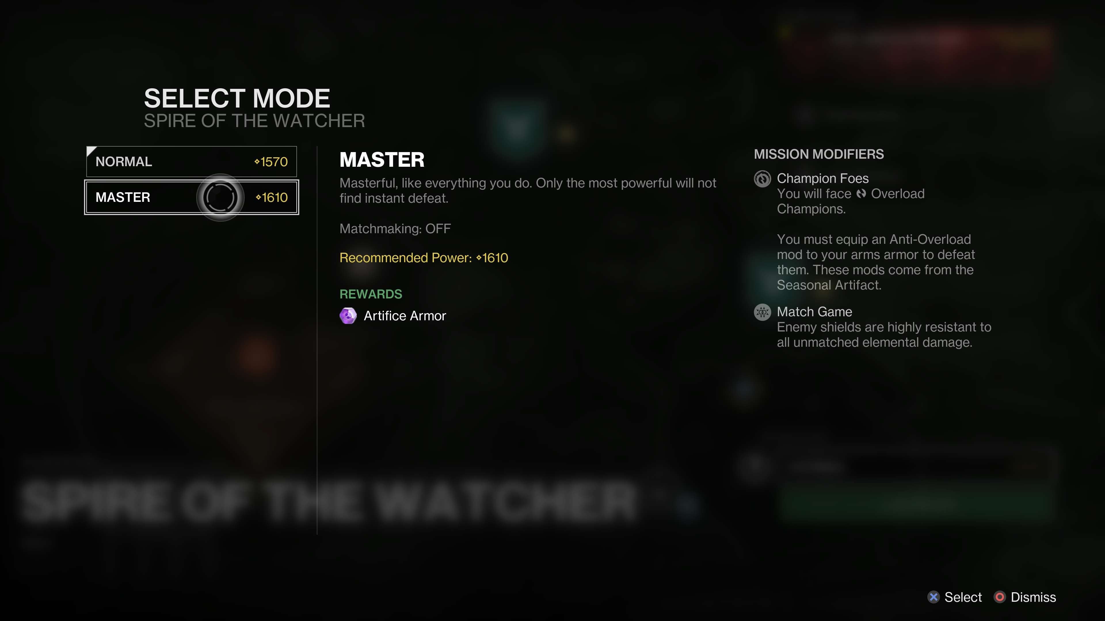 Phần thưởng giáp Artifice từ Spire of the Watcher Master Difficulty