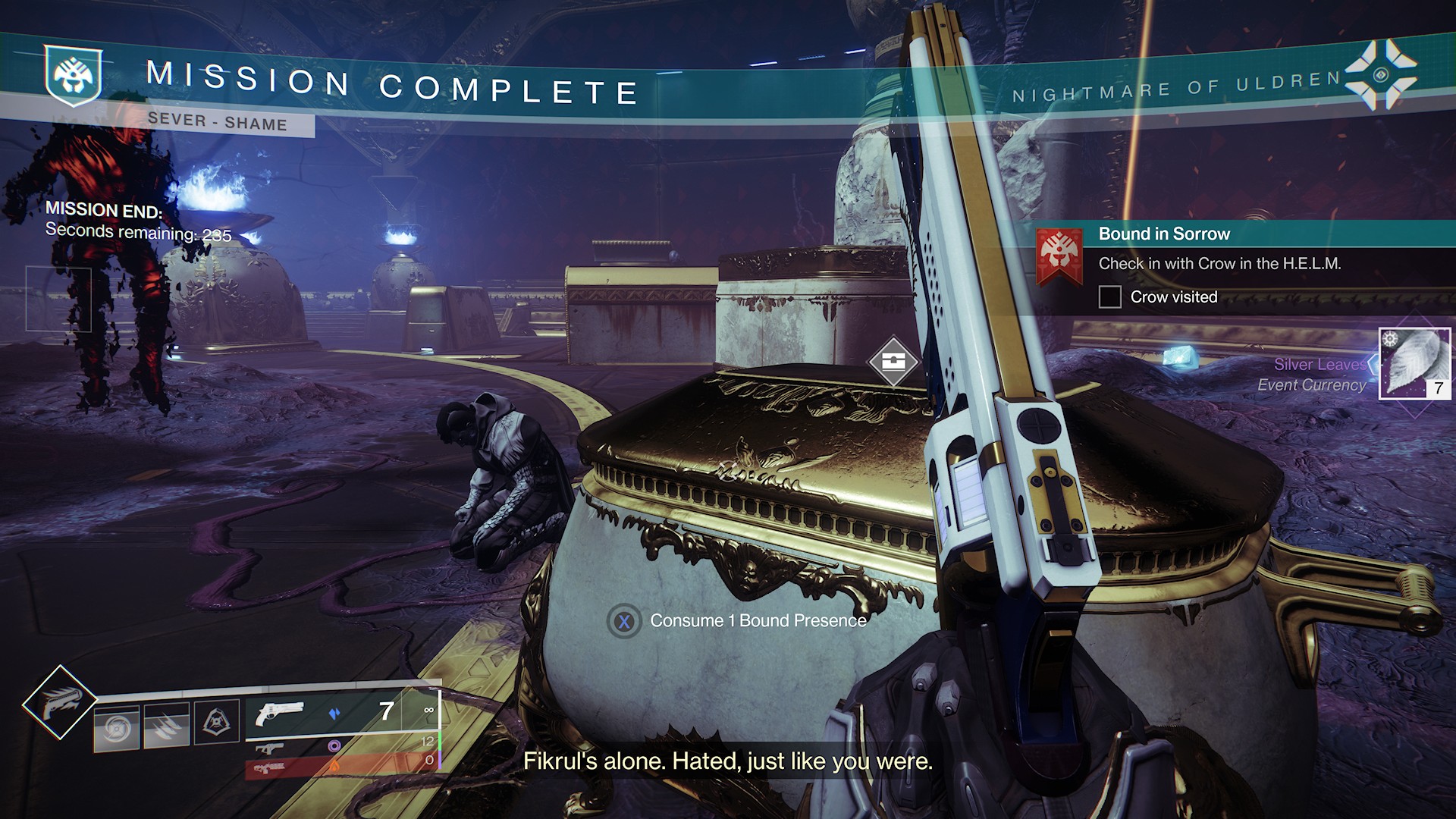 Phần thưởng Lá Bạc rơi ra sau khi hoàn thành nhiệm vụ Sever trong Destiny 2