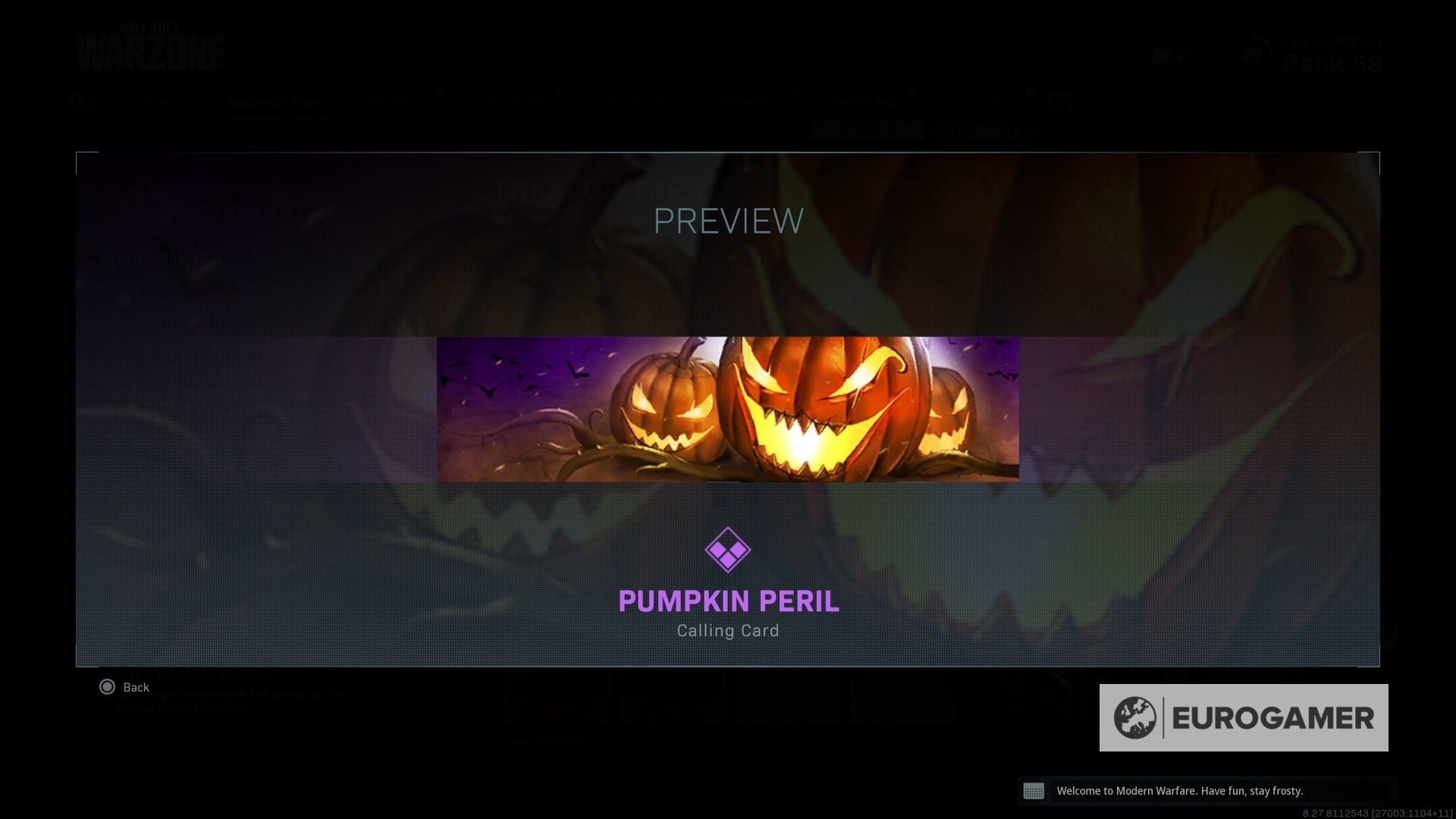 Phần thưởng Pumpkin Peril Calling Card tại Hospital - Warzone Trick or Treat
