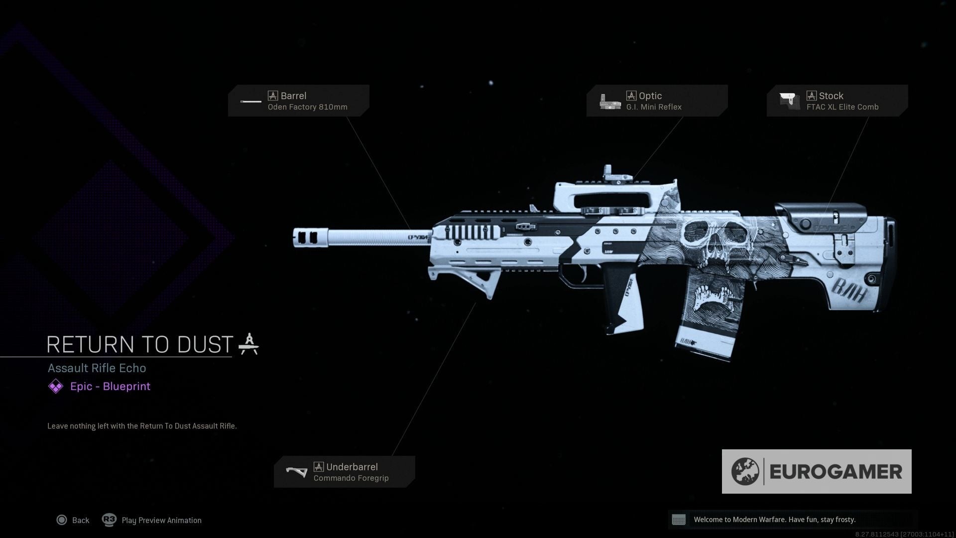 Phần thưởng Return to Dust Assault Rifle tại Military Base - Warzone Trick or Treat