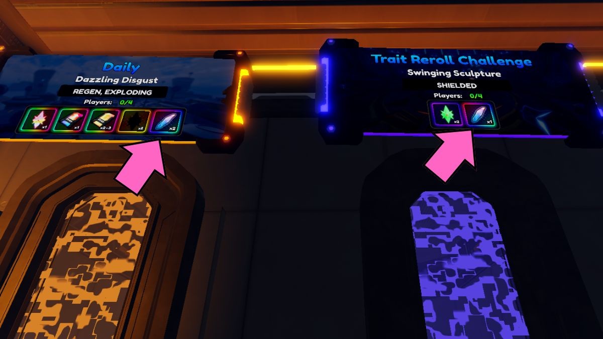 Phần thưởng Trait Reroll từ chế độ Challenges trong Anime Vanguards