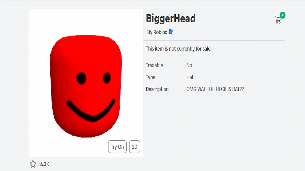 Phụ kiện Đầu To Hơn màu đỏ cổ điển trong Roblox