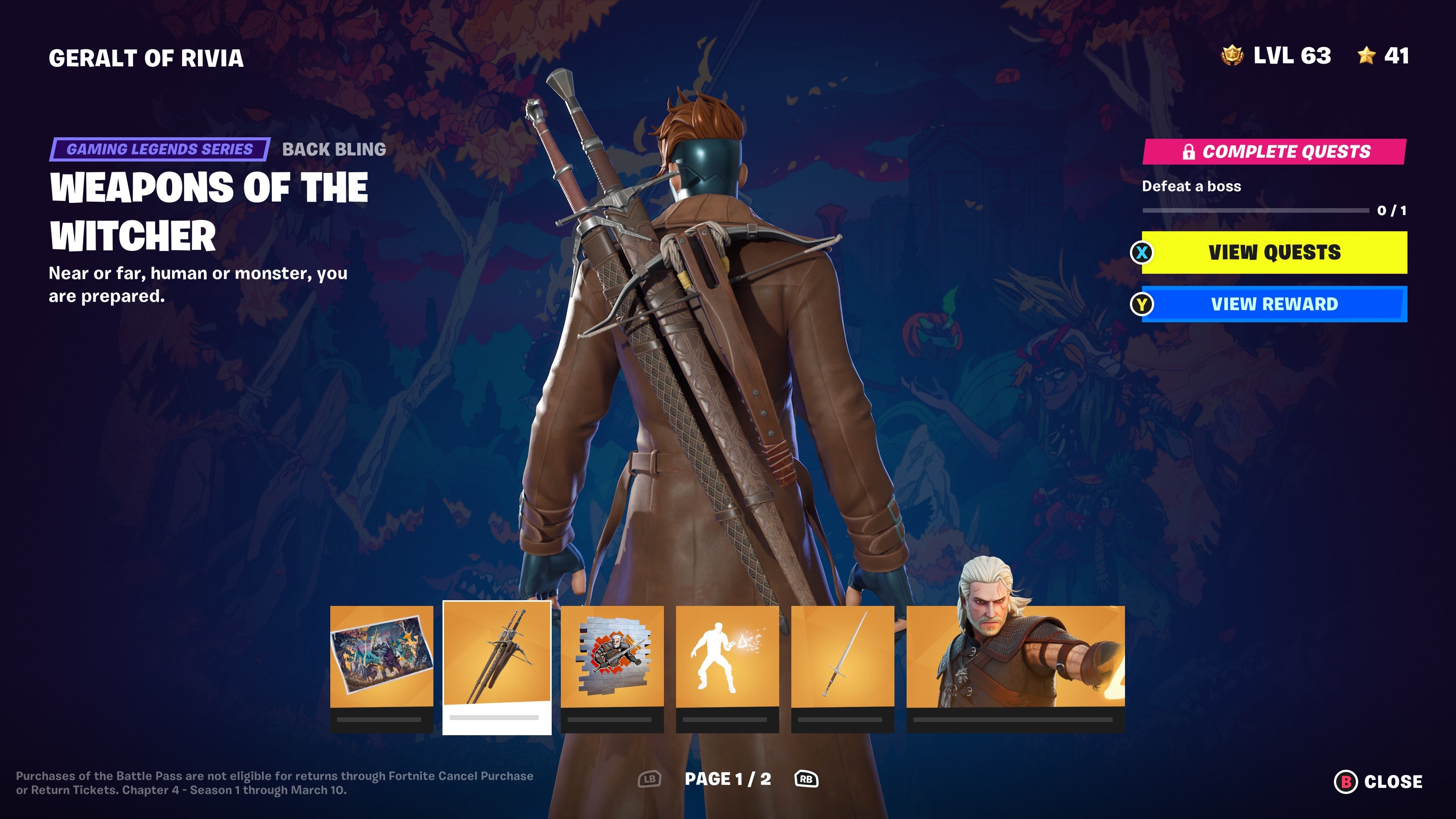 Phụ kiện lưng Weapons of the Witcher độc đáo