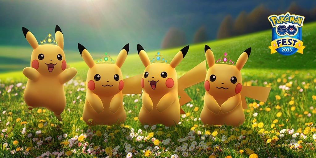Pikachu với vương miện trong Pokémon Go