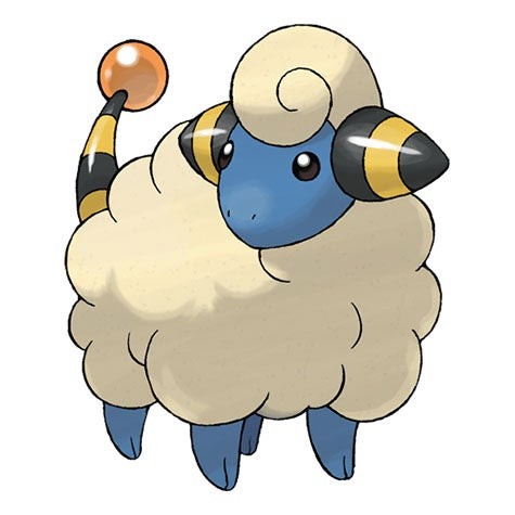 Pokémon Mareep màu trắng đứng trong game Pokémon Go