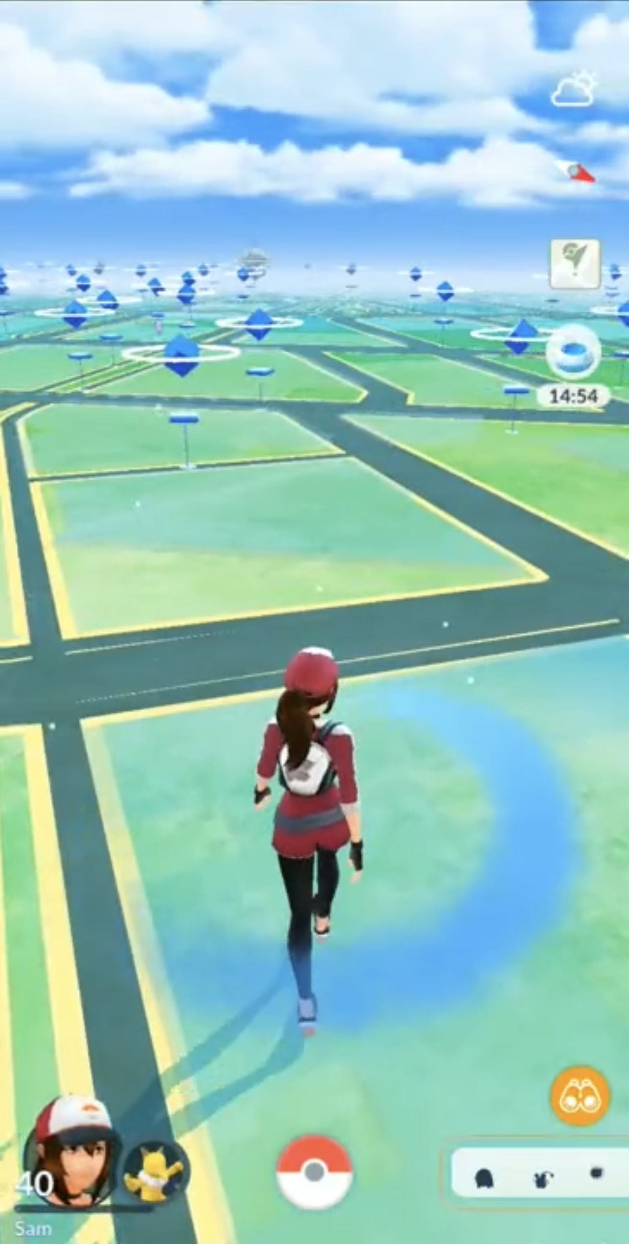 Pokémon xuất hiện với hiệu ứng khói xanh dương từ Nhang Thám Hiểm Hàng Ngày