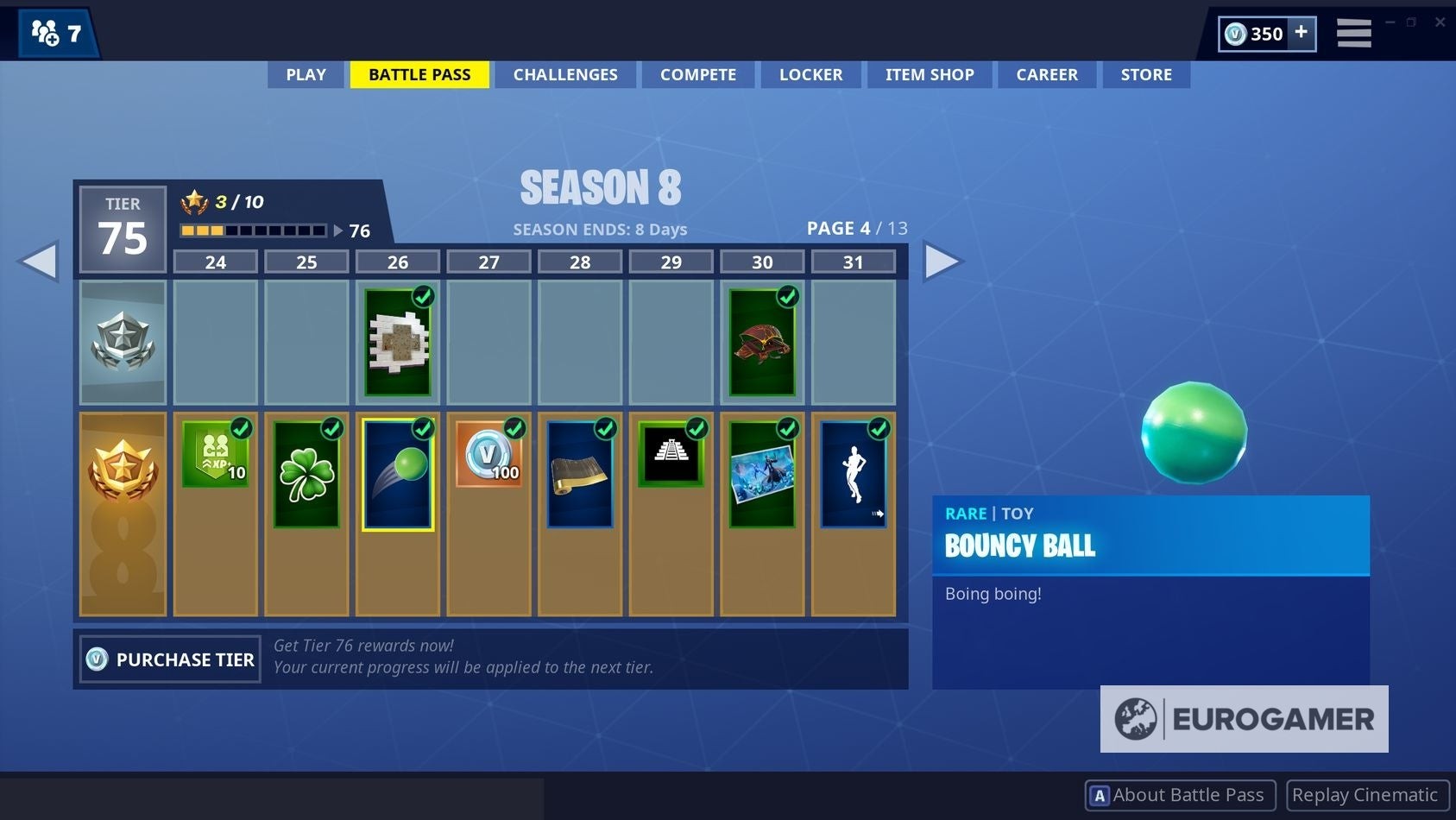 Quả bóng bật trong Battle Pass