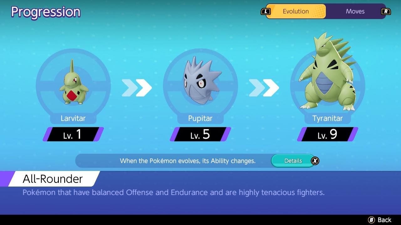 Quá trình tiến hóa của Tyranitar