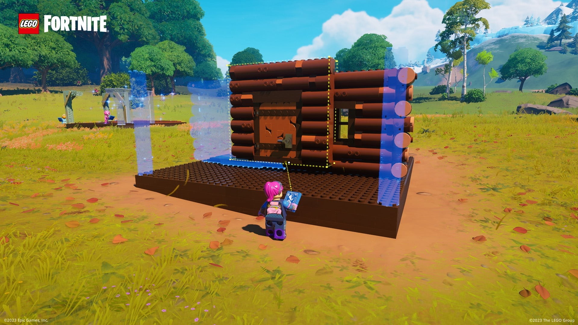 Quá trình xây dựng nhà gỗ trong Lego Fortnite