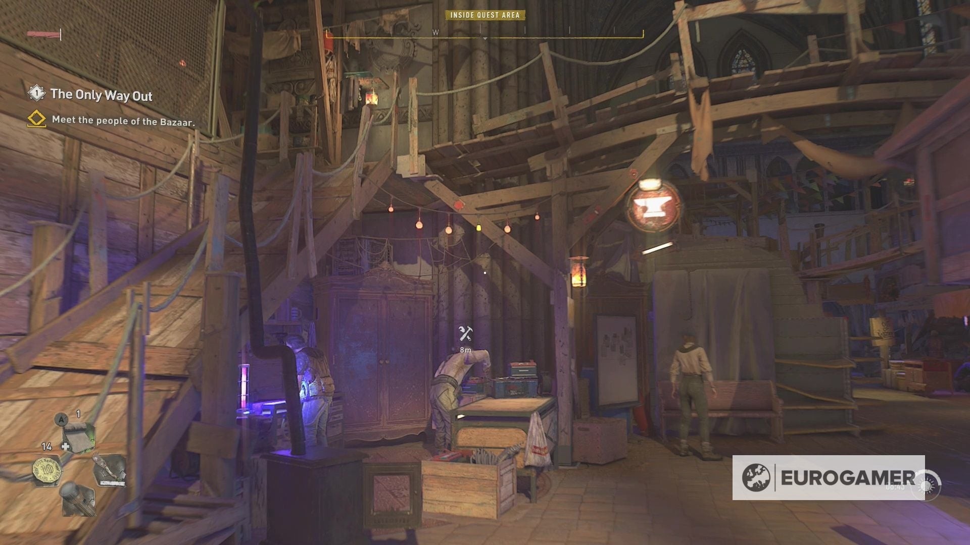 Quang cảnh bên trong khu vực Bazaar trong Dying Light 2
