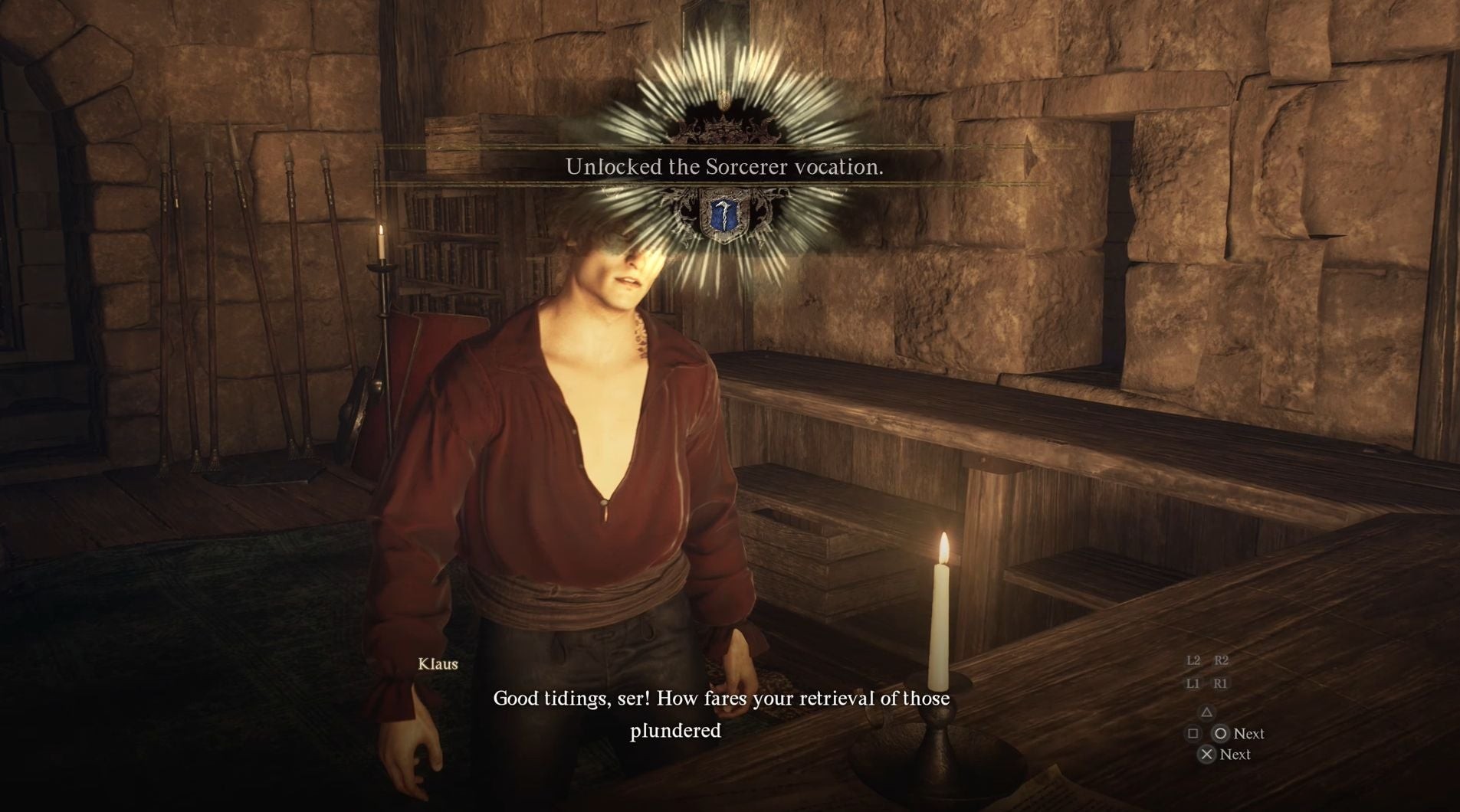 Quay trở lại gặp Klaus tại Vocation Guild để hoàn thành nhiệm vụ Vocation Frustration