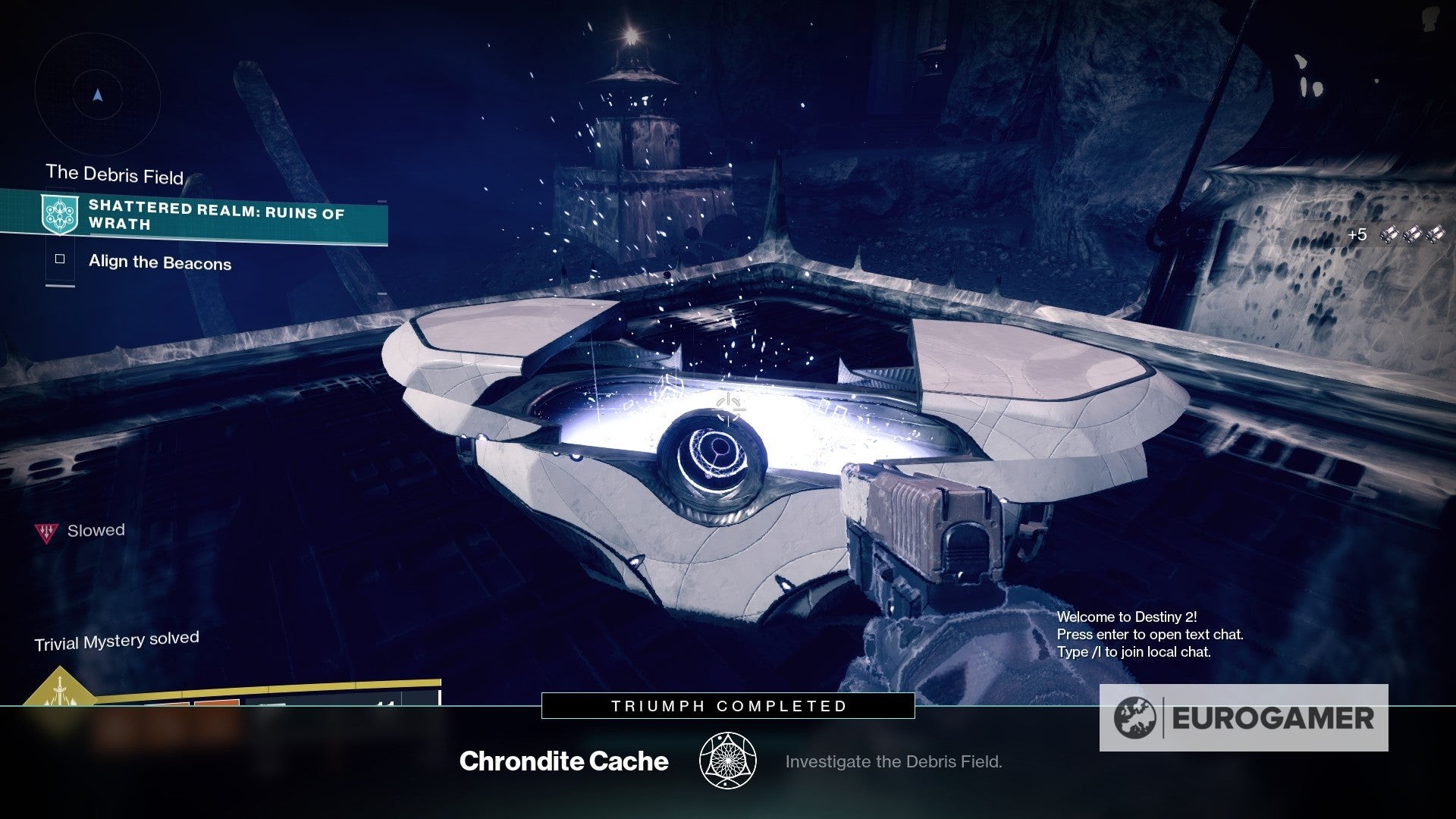Rương Chrondite Cache Trivial Mystery trên mái nhà nhỏ Ruins of Wrath