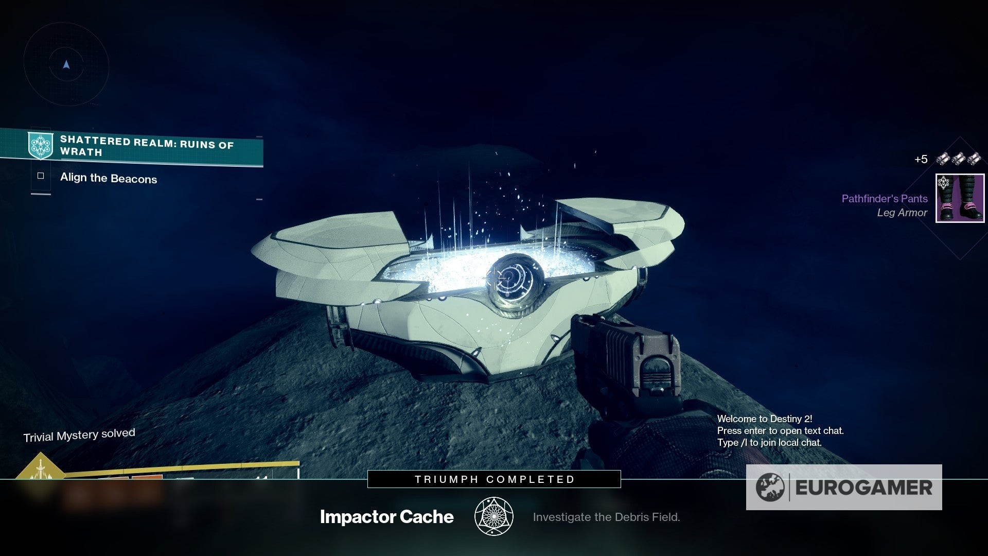 Rương Impactor Cache Trivial Mystery nổi trong Debris Field Ruins of Wrath