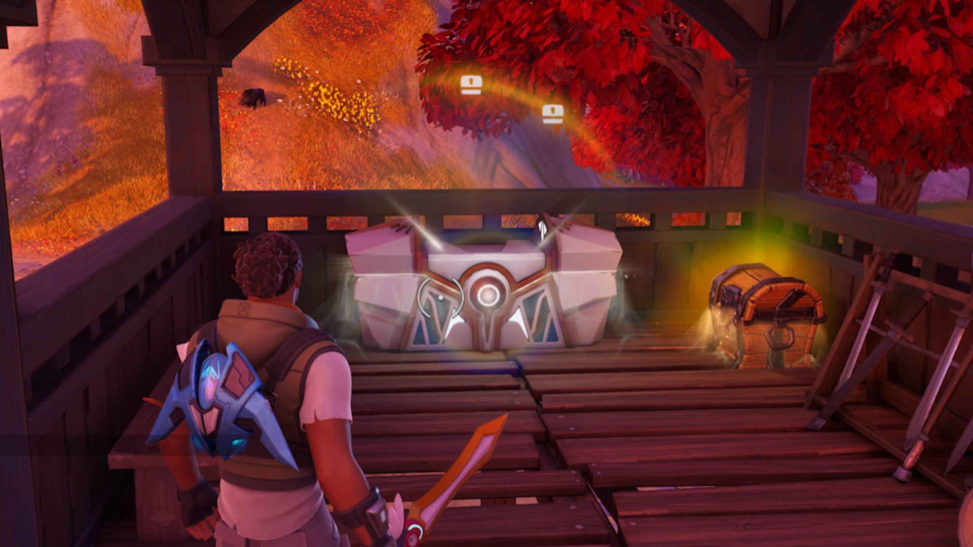 Rương Oathbound Fortnite đầu tiên tại Shattered Slabs trong Tháp Canh ven sông