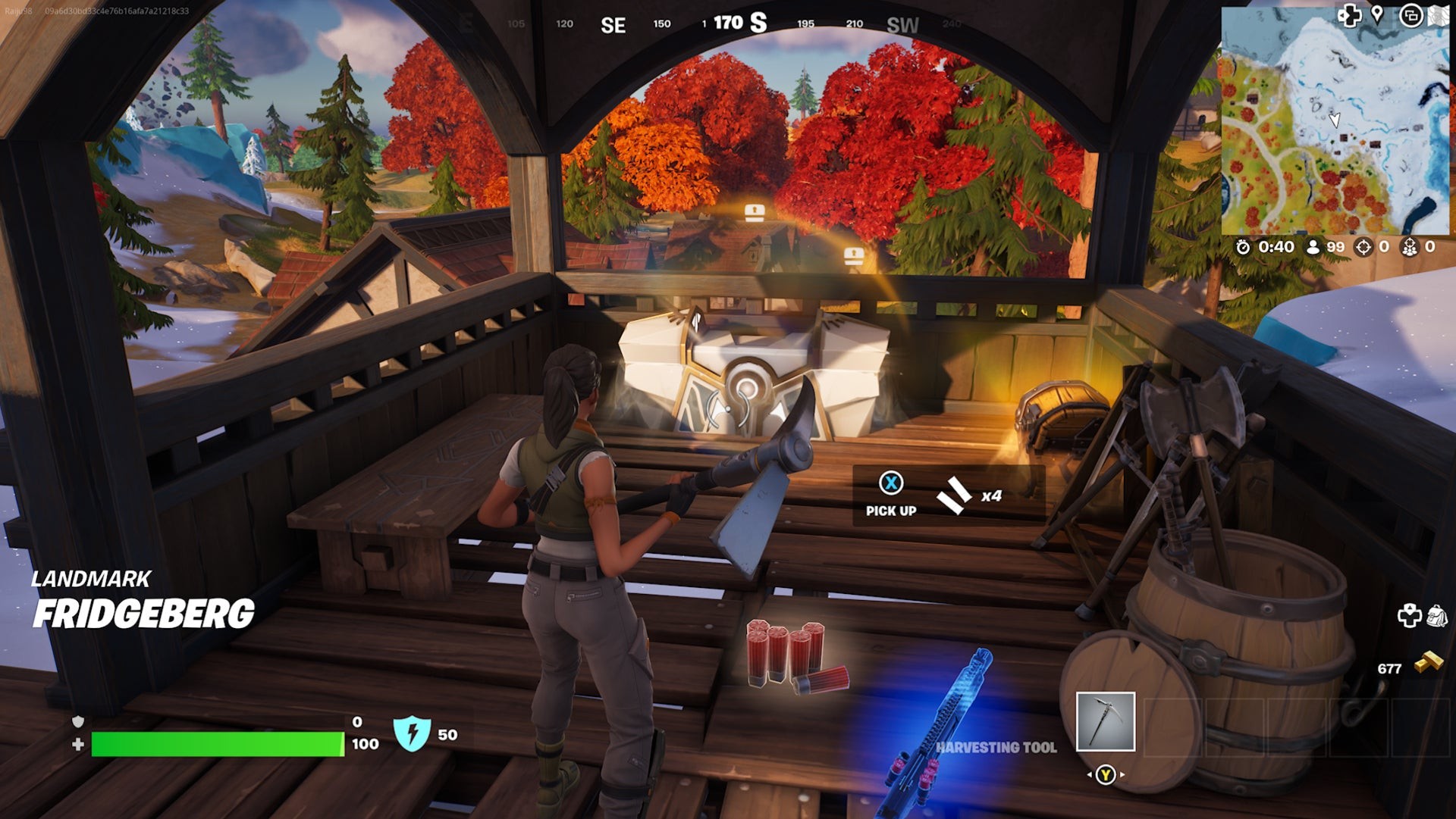 Rương Oathbound Fortnite số hai tại Brutal Bastion trong Tháp Canh gỗ nhỏ