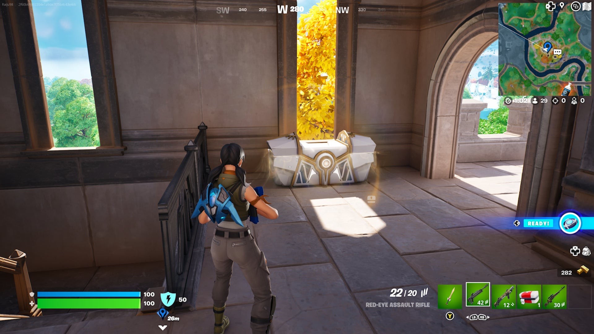 Rương Oathbound Fortnite tại Slappy Shores trong Tháp Đá gần sông