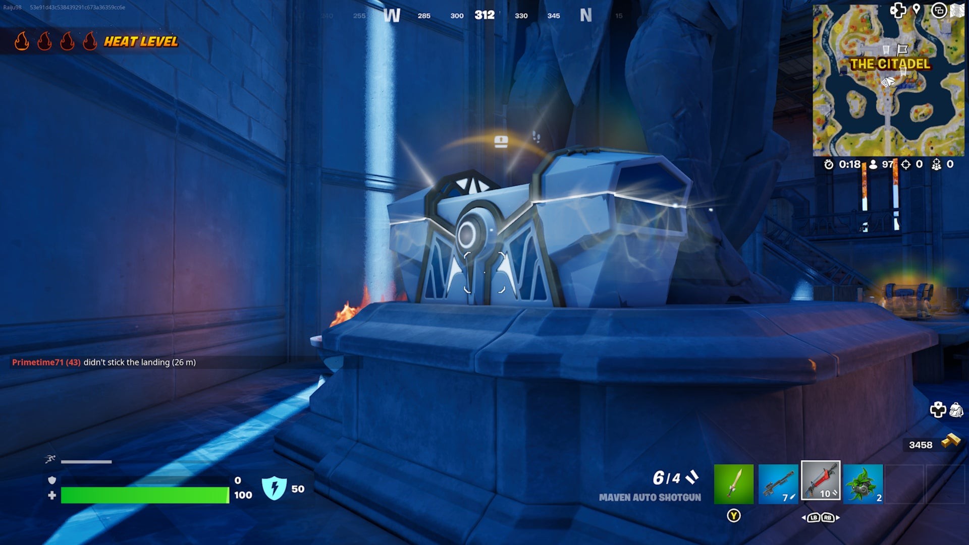 Rương Oathbound Fortnite thứ hai tại The Citadel sau tượng đá
