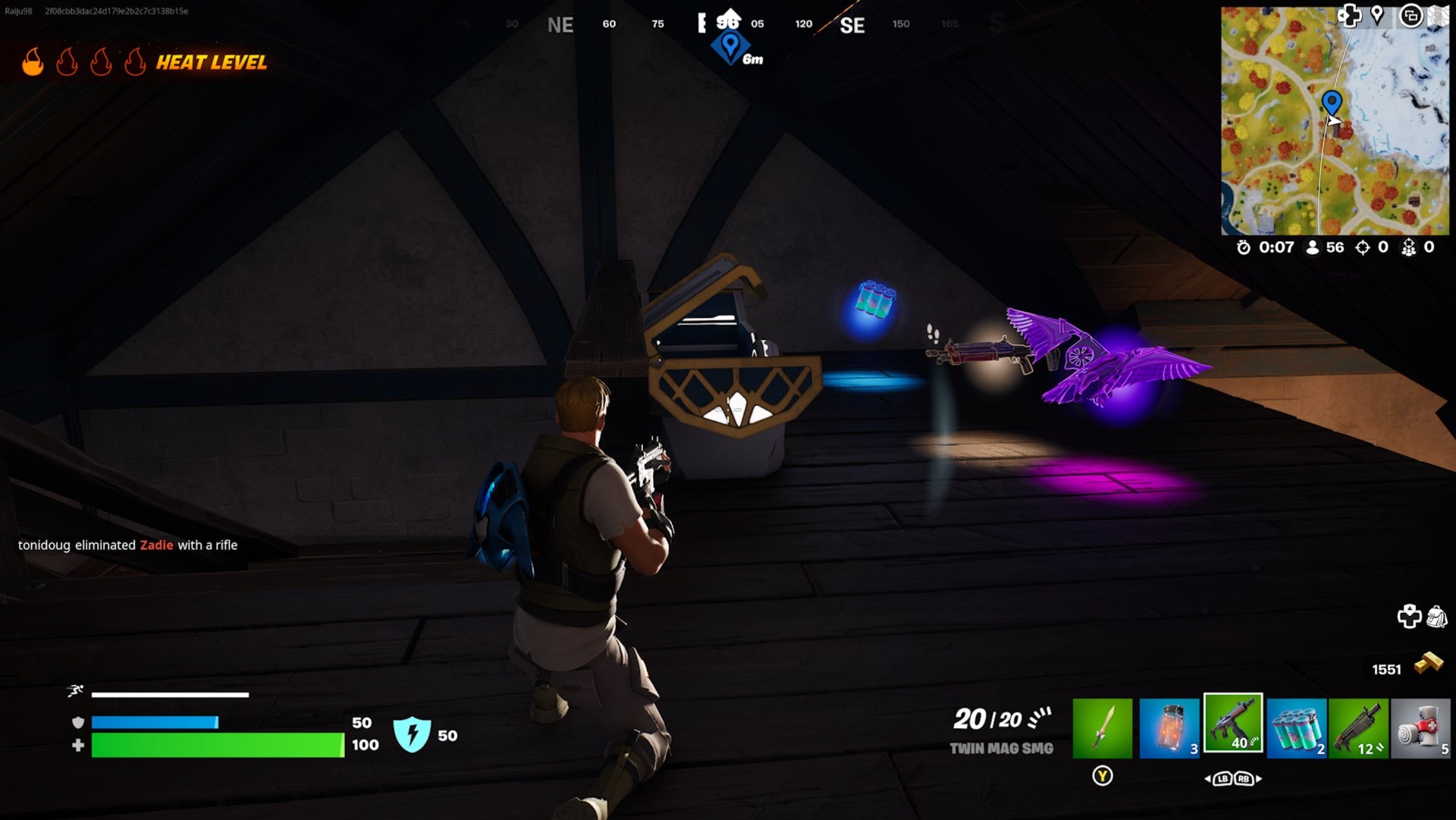 Rương Oathbound Fortnite thứ mười một tại The Citadel trên tầng trên nhà kho gần biên giới tuyết