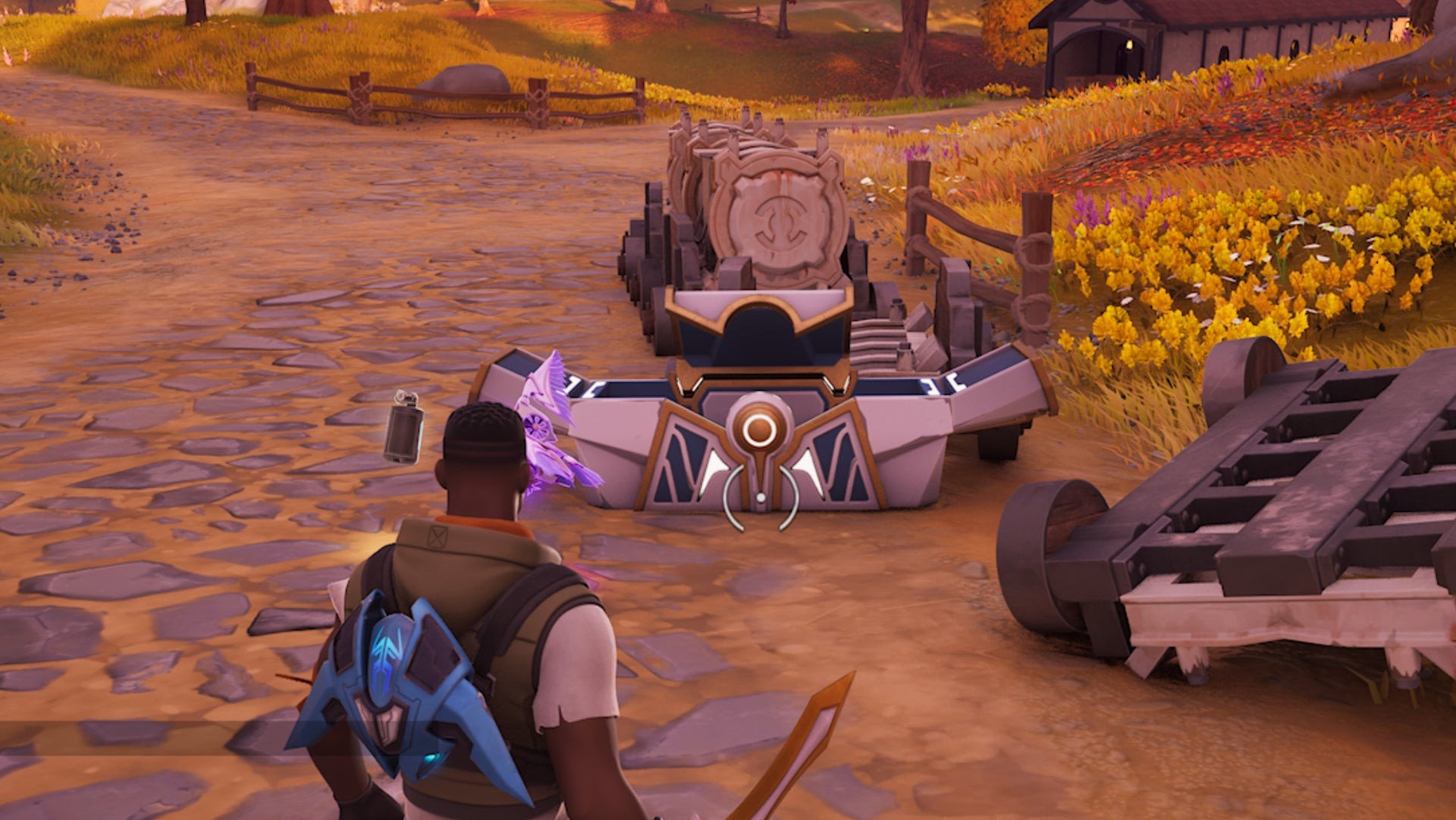 Rương Oathbound Fortnite thứ sáu tại Shattered Slabs lộ thiên bên đường