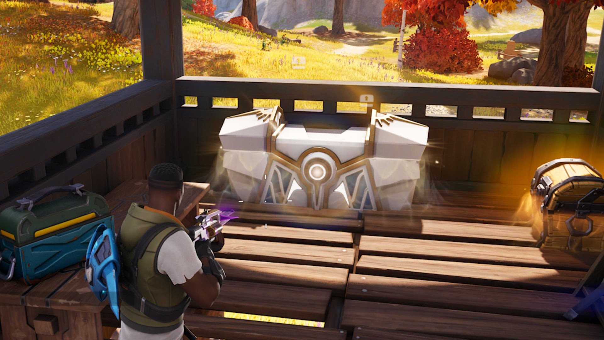 Rương Oathbound Fortnite thứ tư tại Faulty Splits trên đỉnh Tháp Canh