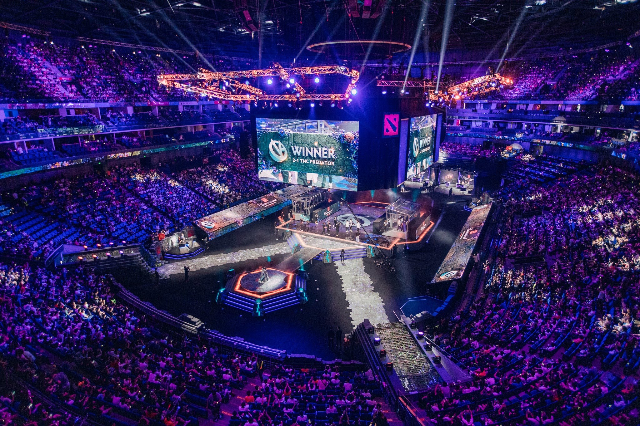 Sân vận động tại The International 2019 ở Thượng Hải, Trung Quốc.