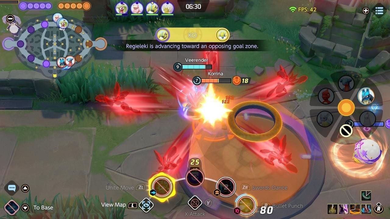 Scizor sử dụng đòn đánh thường trong Pokémon Unite