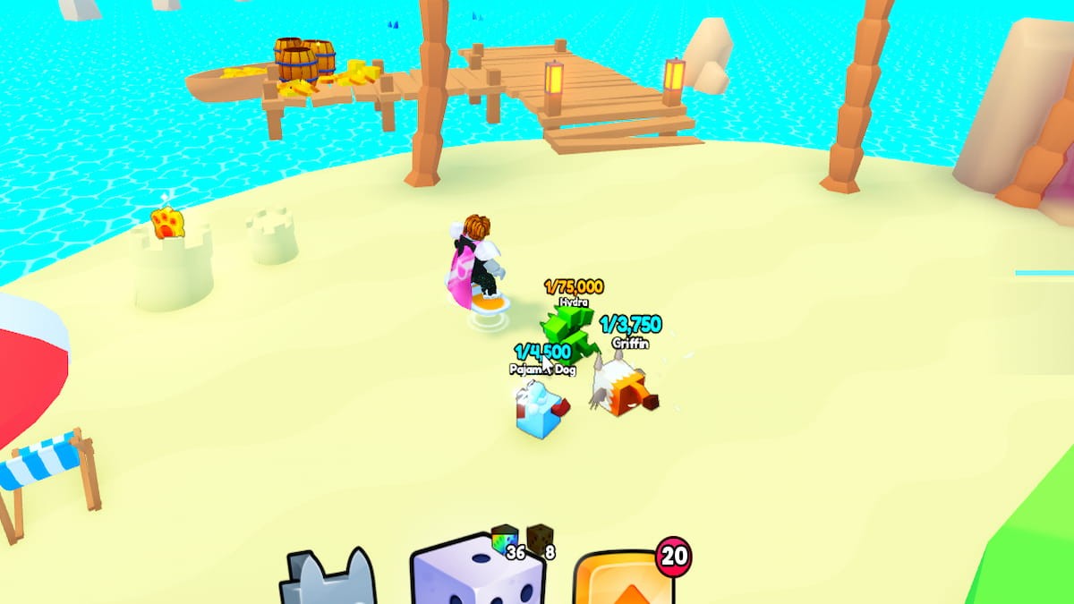 Shiny Relic thứ 10 trên đỉnh lâu đài cát ở khu vực bãi biển PETS GO