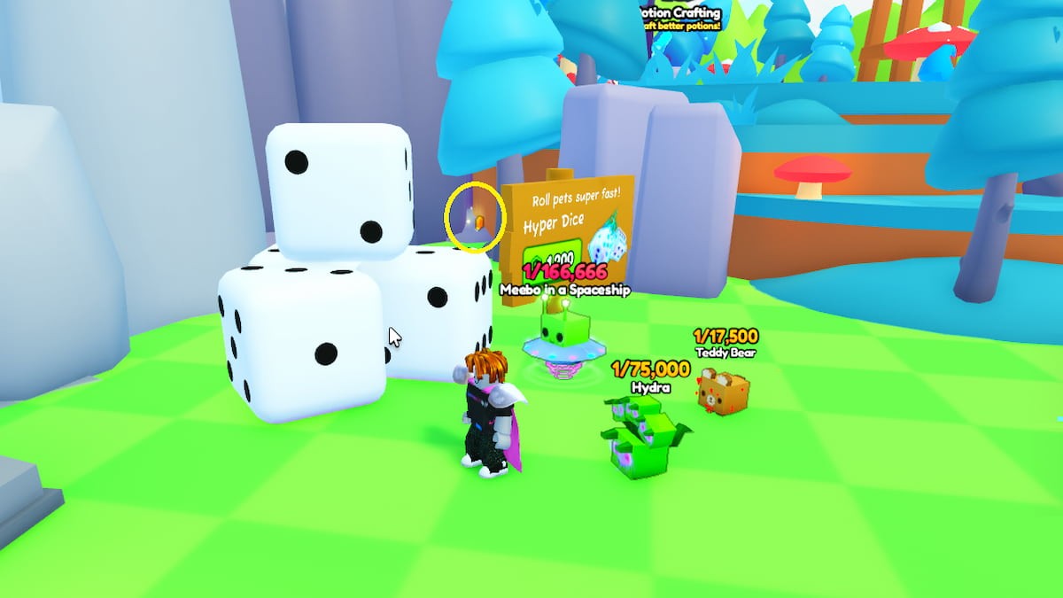Shiny Relic thứ 23 sau cây xanh lam cạnh lối vào cổng Trading Plaza PETS GO