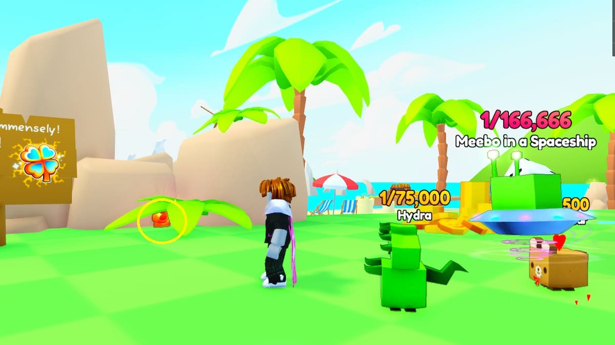 Shiny Relic thứ 31 dưới gốc cây nhỏ gần lối vào khu vực bãi biển PETS GO