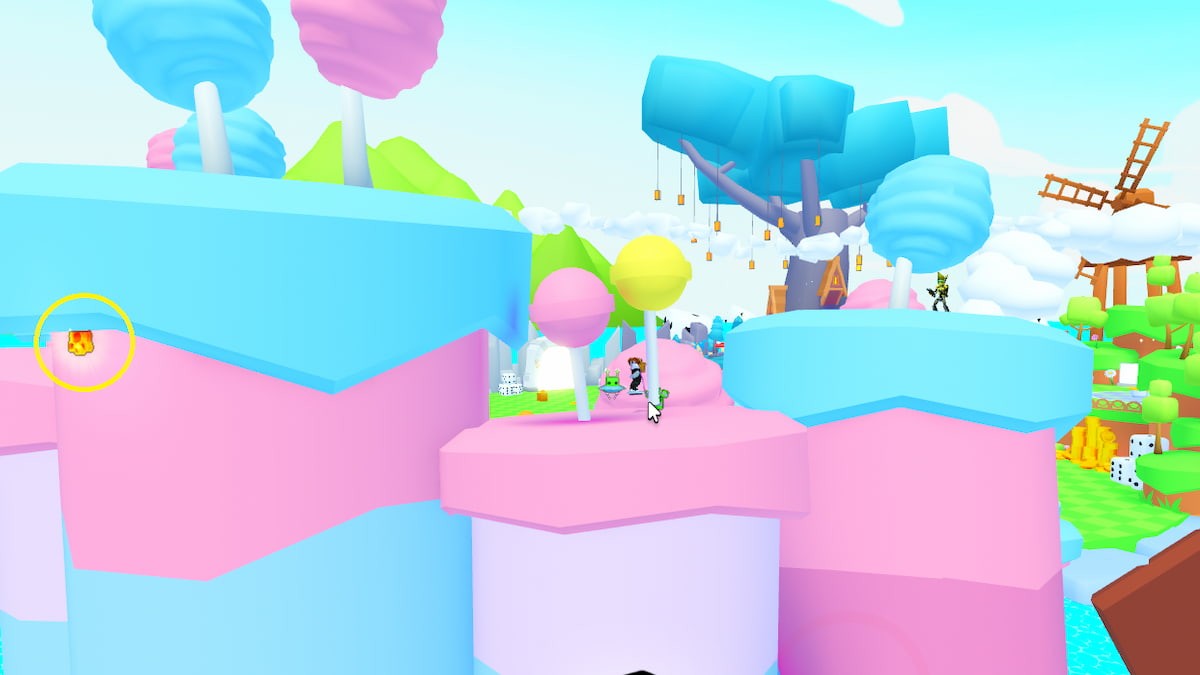 Shiny Relic thứ 46 treo dưới địa hình gần rìa ngọn núi bánh kem cao nhất Candyland PETS GO