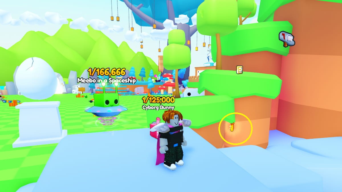 Shiny Relic thứ 49 treo dưới một mảnh địa hình nhỏ sau khu vực Trứng Khởi Đầu PETS GO