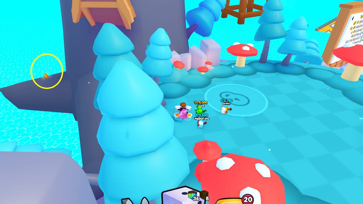 Shiny Relic thứ chín sau cái cây lớn thân đen đối diện vị trí relic trước trong PETS GO
