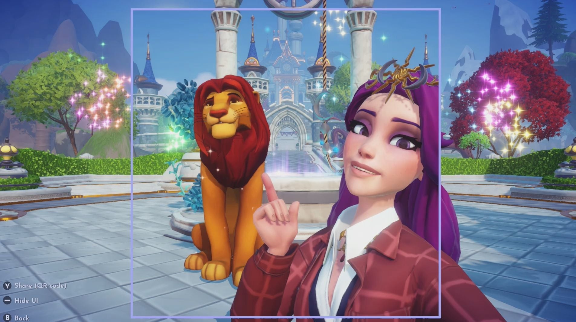 Simba vui mừng xuất hiện tại Thung lũng Dreamlight sau khi hoàn thành nhiệm vụ