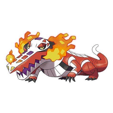 skeledirge đứng trên nền trắng trong pokemon