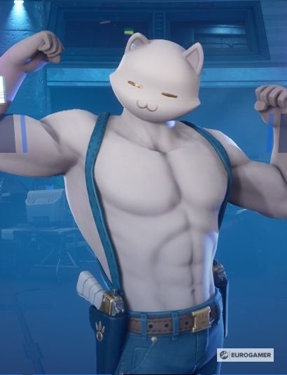 Skin Meowscles biến thể Ghost Fortnite màu trắng đen