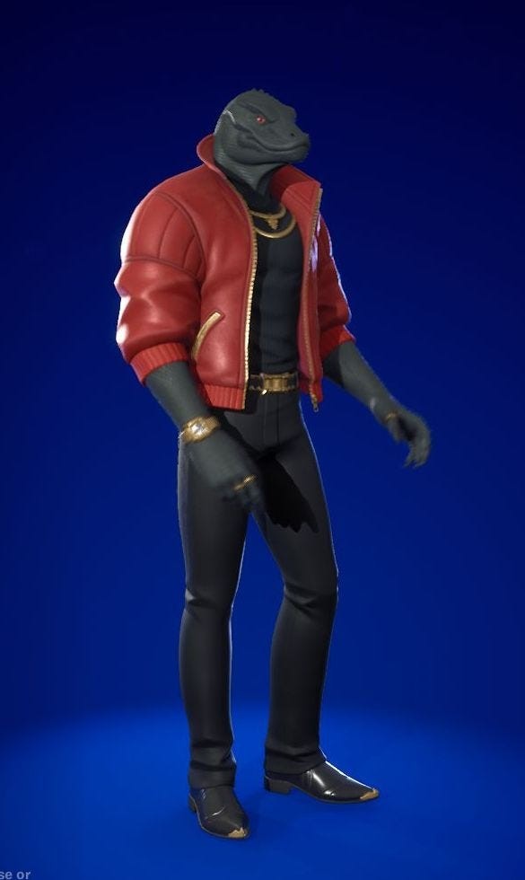 Skin Thunder cơ bản, nhân vật người thằn lằn trong Fortnite