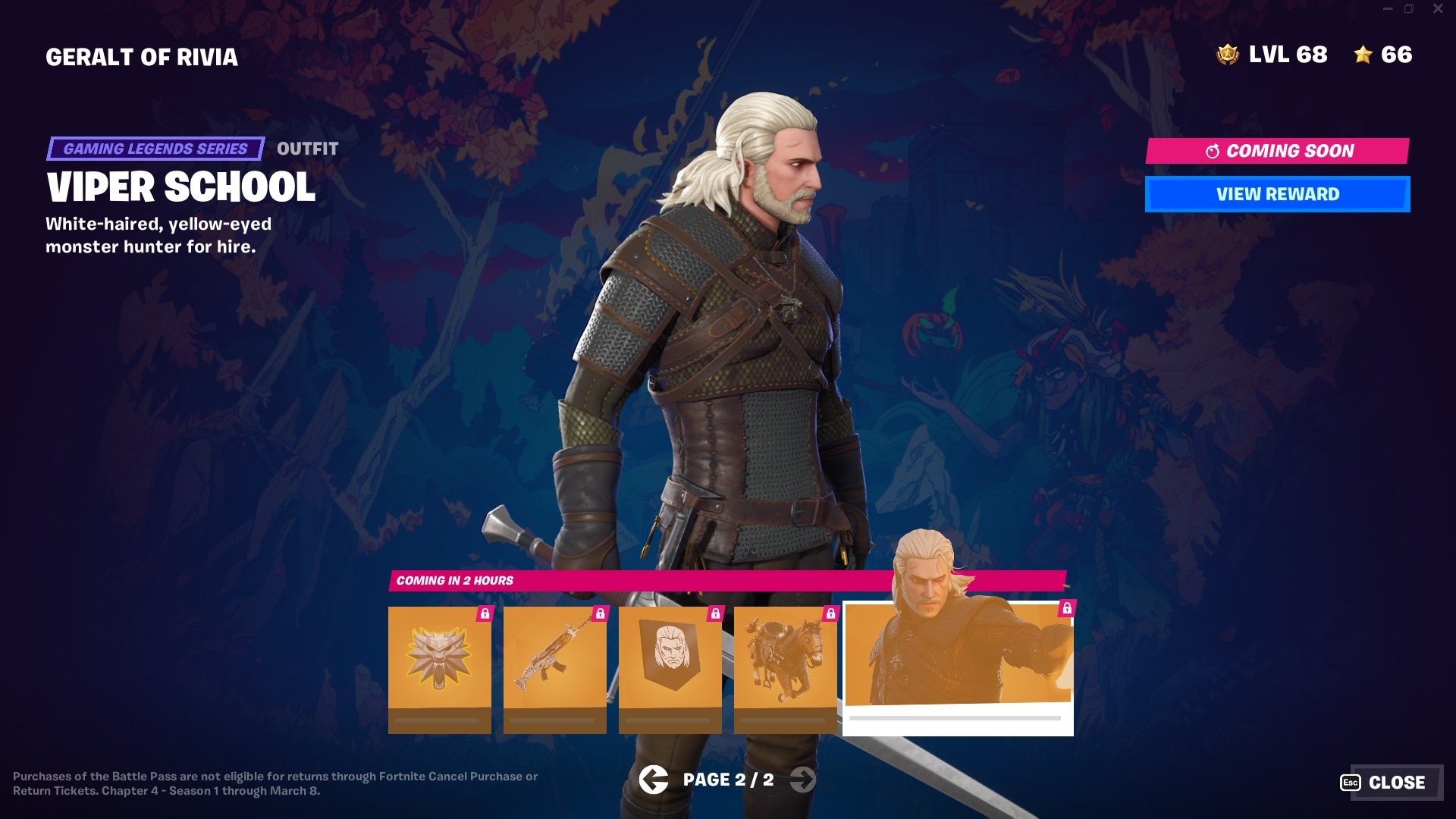 Skin Viper School Geralt of Rivia biến thể màu xanh
