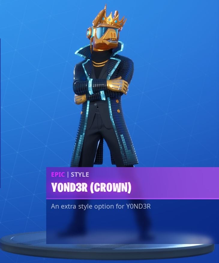 Skin Yond3r Fortnite Mùa 10 đội vương miện