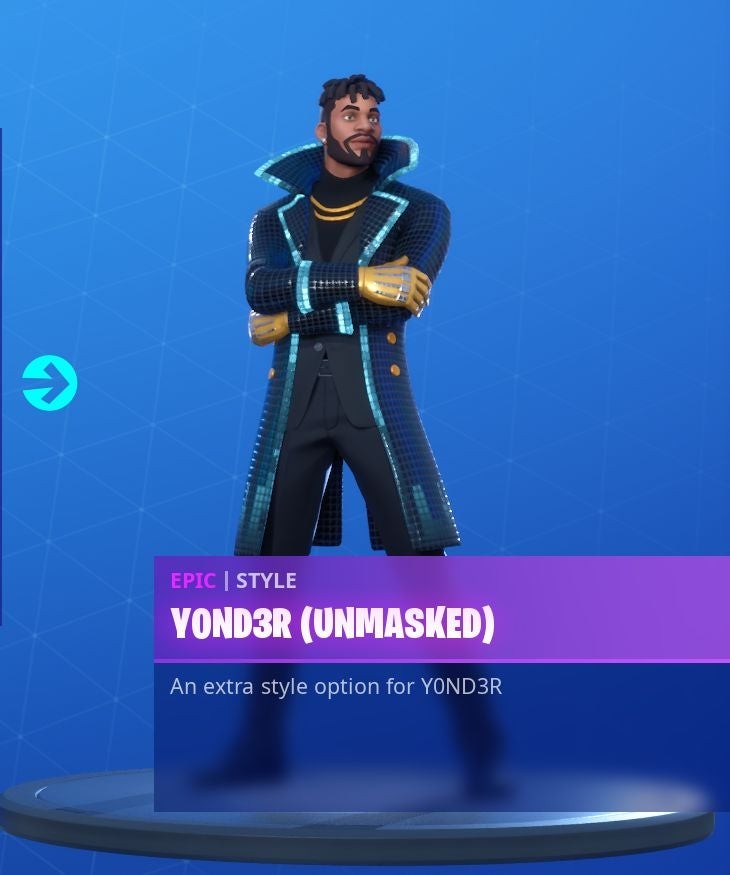 Skin Yond3r Fortnite Mùa 10 không mặt nạ