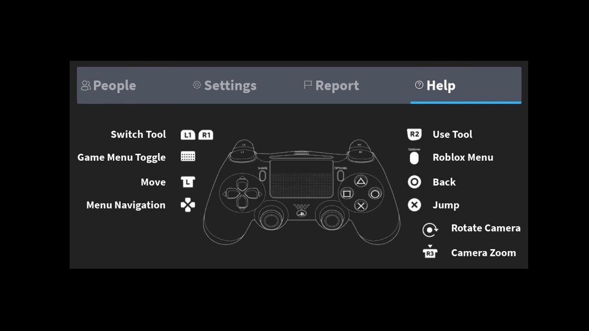 Sơ đồ các nút điều khiển cơ bản khi chơi Roblox bằng tay cầm PlayStation 4 và 5
