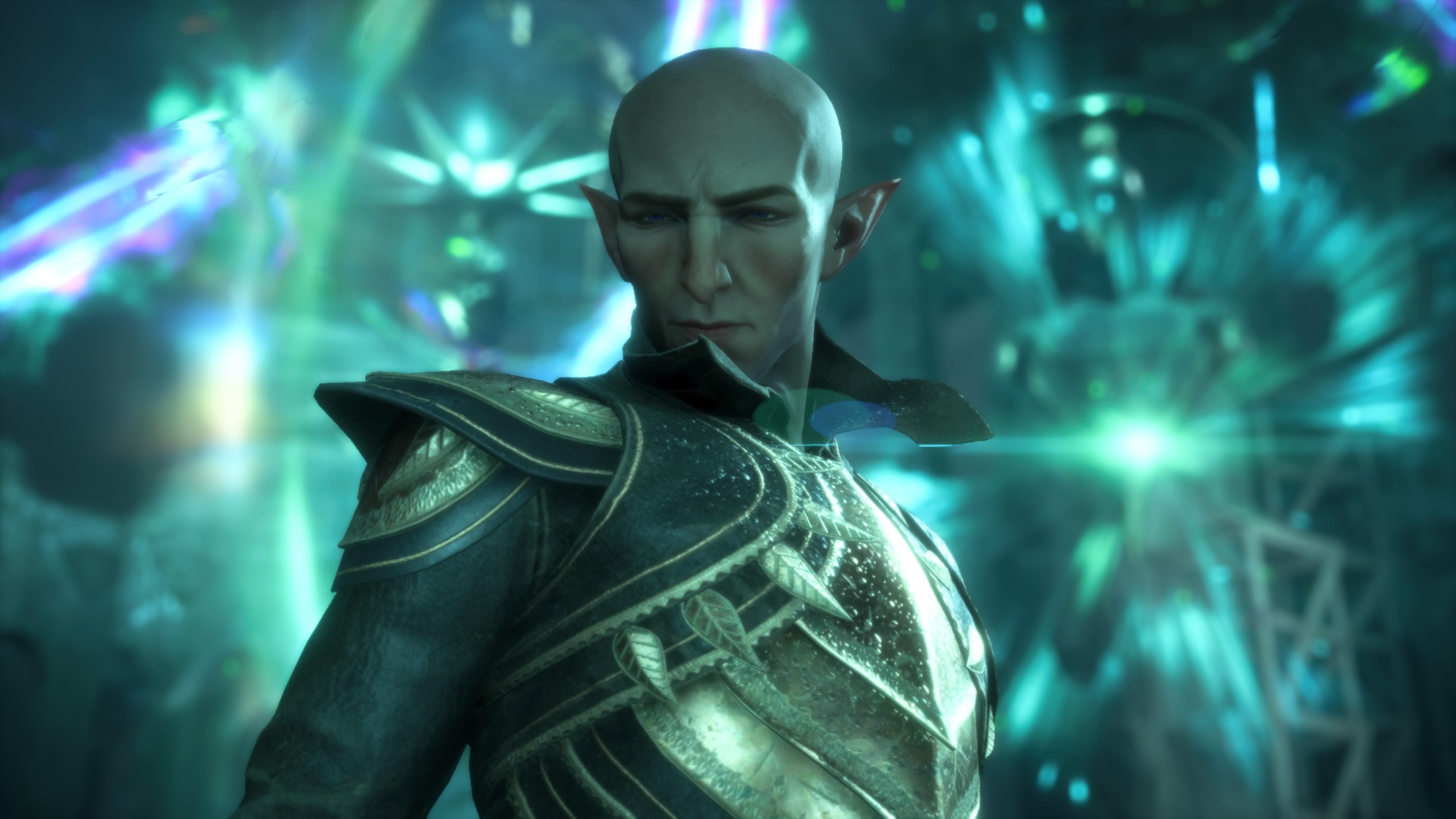 Solas Dread Wolf trong Dragon Age The Veilguard với vòng xoáy ma thuật
