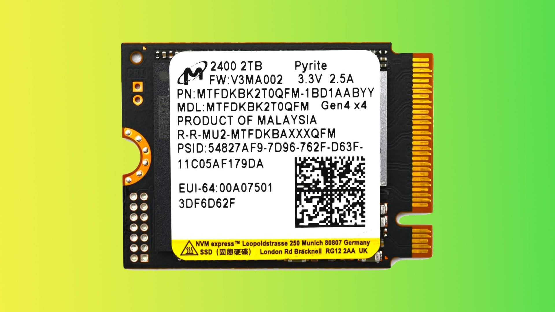 SSD Micron 2400 2TB M.2 2230 dung lượng lớn cho Steam Deck