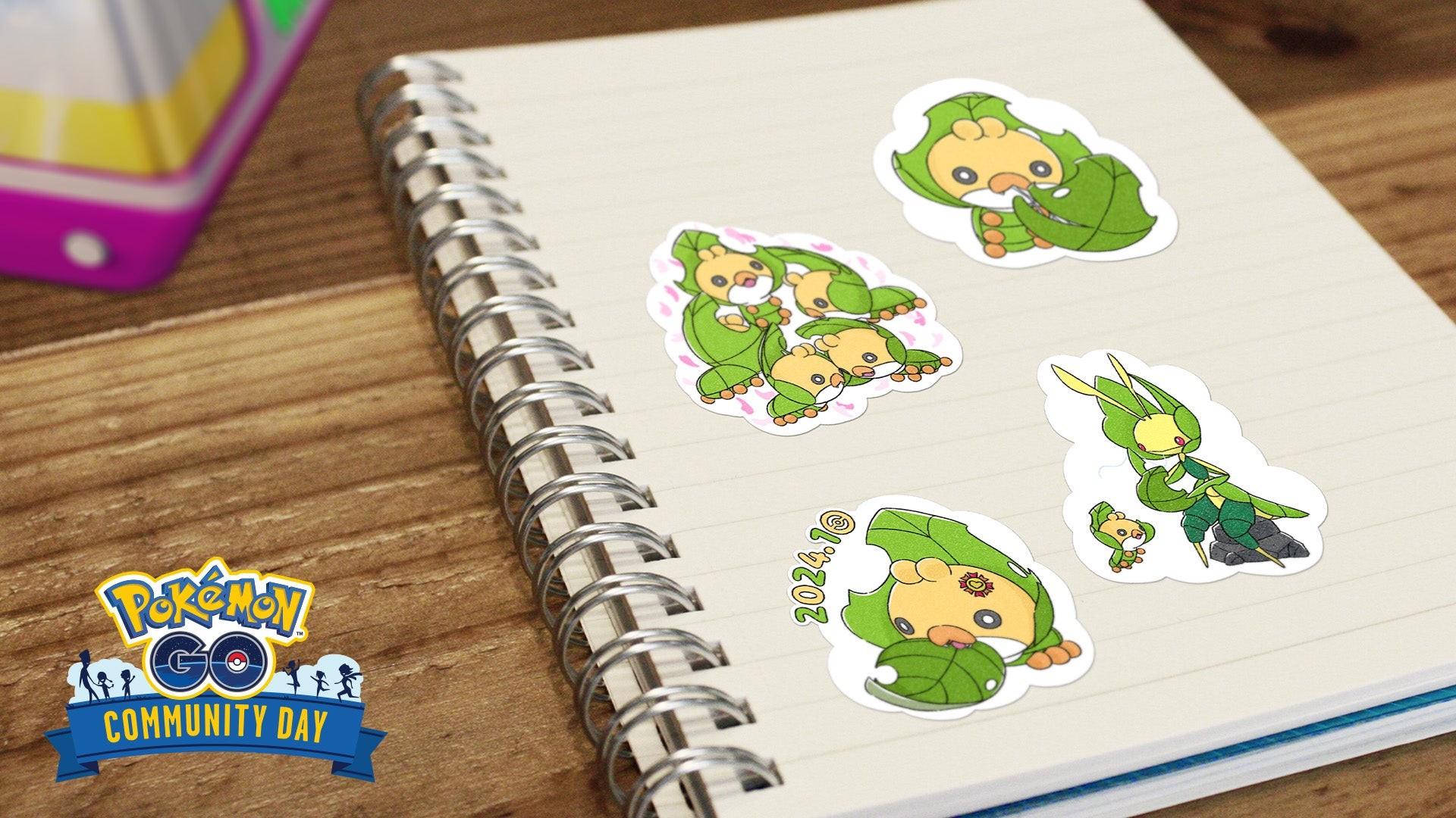 Sticker dễ thương của Sewaddle trong Pokémon Go Community Day